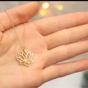 14k Gold Plated Lotus Flower Necklace